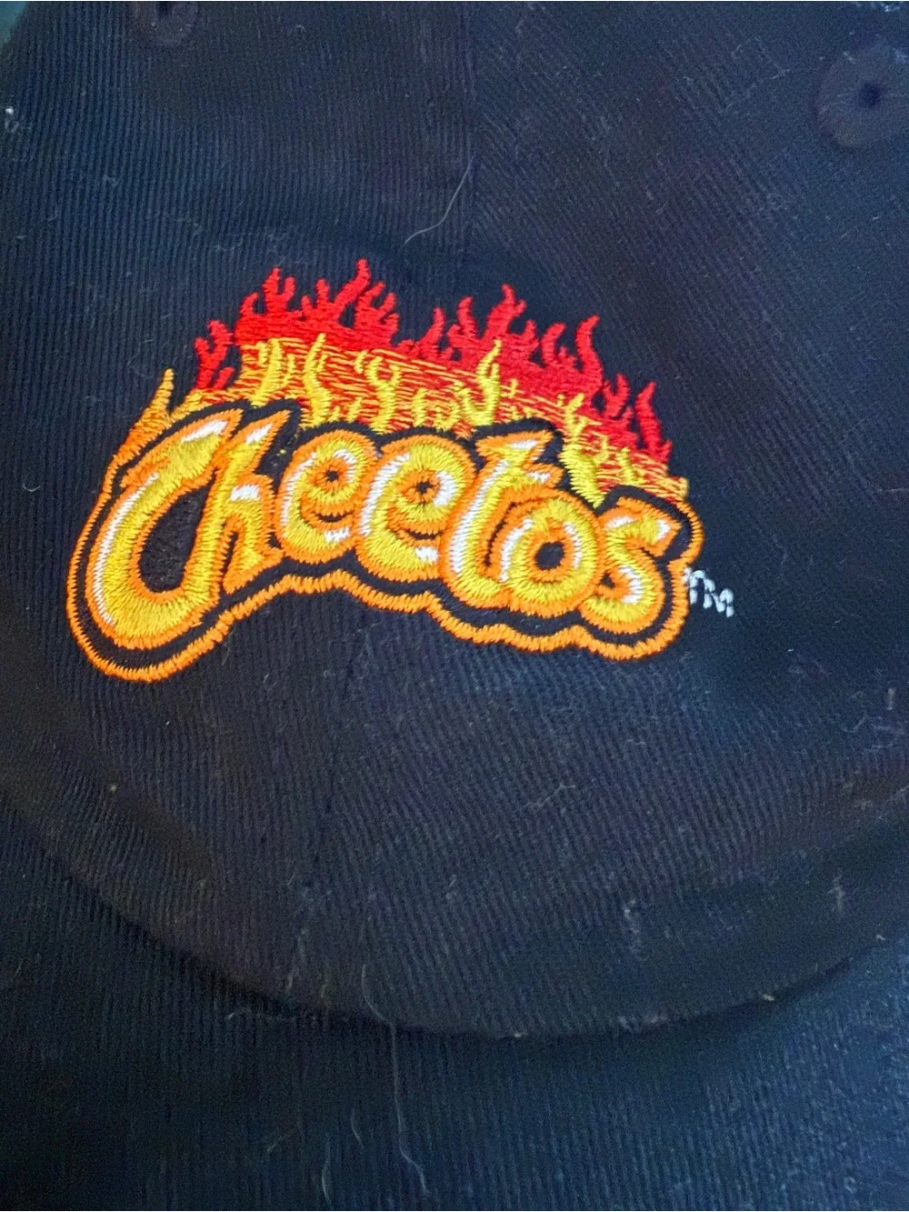 Black Cheetos Flame Logo Hat